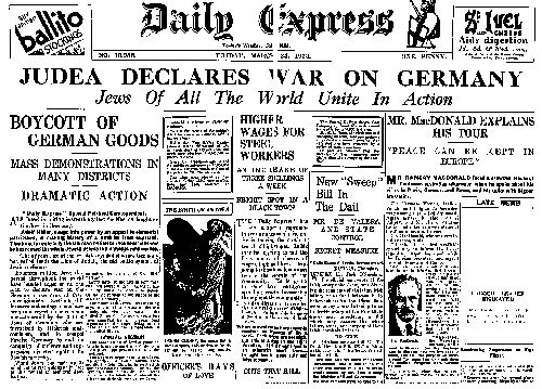 New York Times - les juifs déclarent la guerre à l'Allemagne